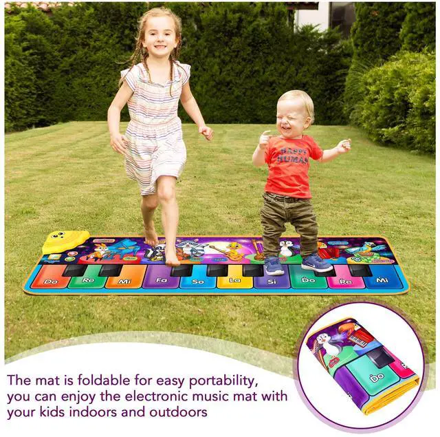 Alt view image 5 of 7 - Kids Musical Piano Mats with 25 Music Sounds,Musical Toys Baby Floor Piano Keyboard Mat Carpet Animal Blanket Touch Playmat Early Education Toys for 1 2 3 4 5 6+ Year Girls Boys Toddlers