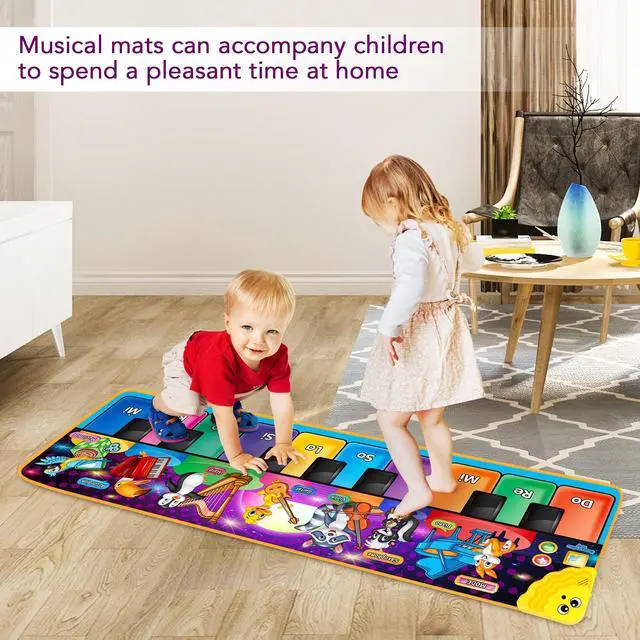 Alt view image 6 of 7 - Kids Musical Piano Mats with 25 Music Sounds,Musical Toys Baby Floor Piano Keyboard Mat Carpet Animal Blanket Touch Playmat Early Education Toys for 1 2 3 4 5 6+ Year Girls Boys Toddlers