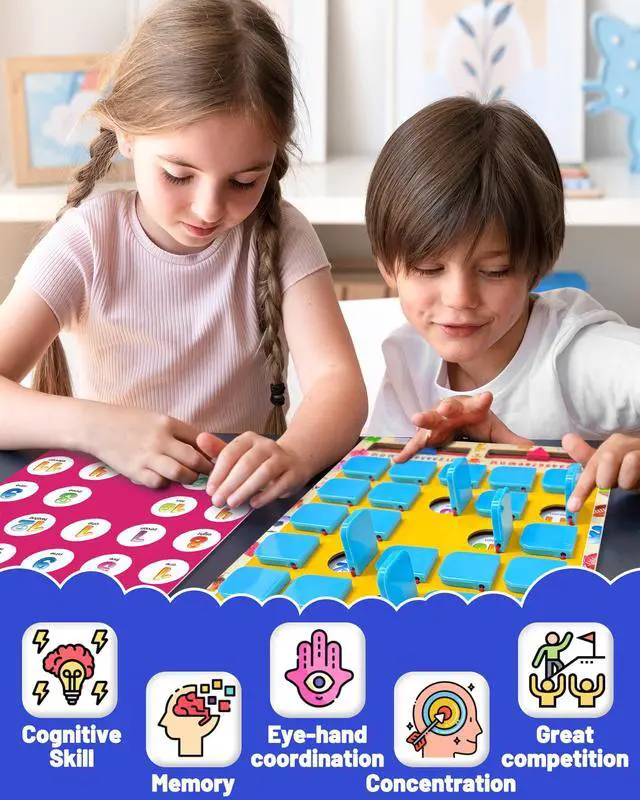 Alt view image 4 of 6 - Matching Memory Game for Kids Ages 3-5 4-8, Board Games for 4-6, Car Airplane Camping Travel Toys Games Activities for 3-5 4-8, Toddler Kid Road Trip Essentials, Birthday Gifts for Kids Boys Girls