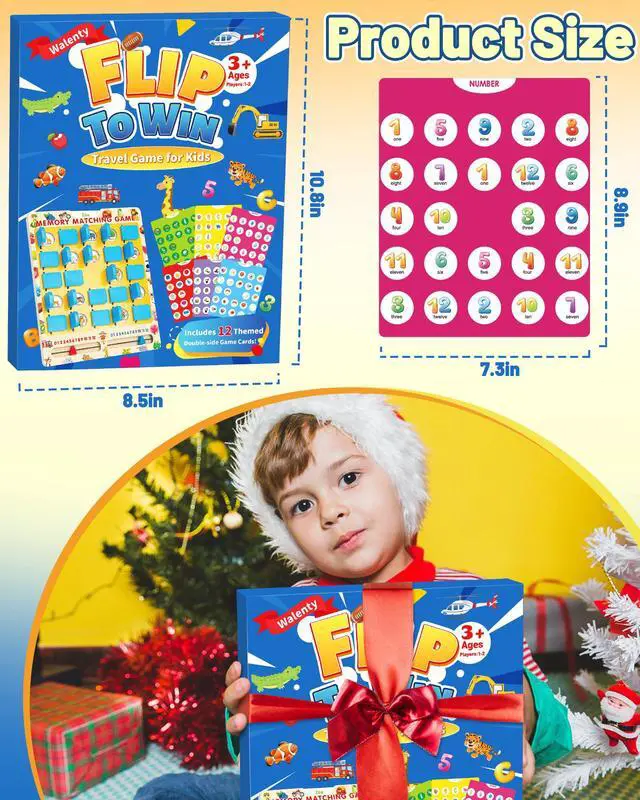 Alt view image 6 of 6 - Matching Memory Game for Kids Ages 3-5 4-8, Board Games for 4-6, Car Airplane Camping Travel Toys Games Activities for 3-5 4-8, Toddler Kid Road Trip Essentials, Birthday Gifts for Kids Boys Girls