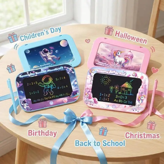 Alt view image 5 of 7 - 12 Inch LCD Writing Tablet for Kids,2 Pack Kids Drawing Board, Doodle Pad with Color Screen,Reusable Electronic Writing Tablet for Ages 3-8, Educational Travel Toys for Boys & Girls Birthday Gifts