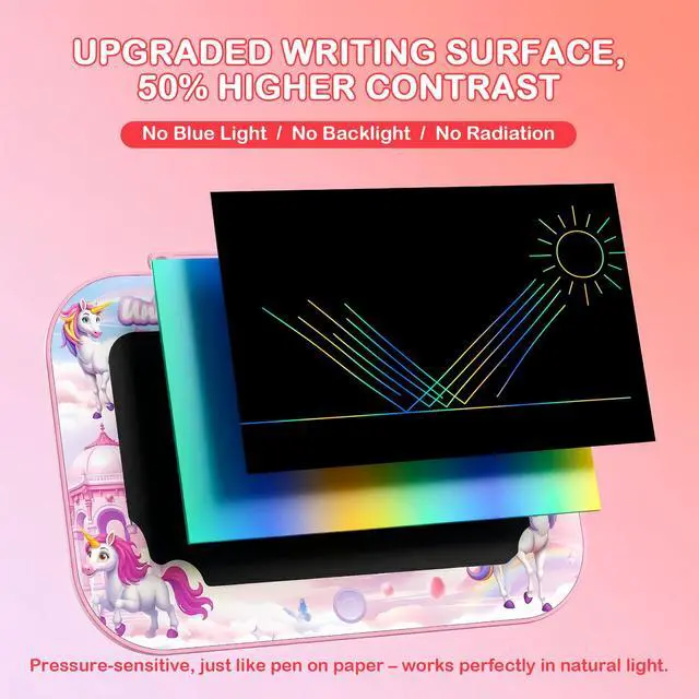 Alt view image 6 of 7 - 12 Inch LCD Writing Tablet for Kids,2 Pack Kids Drawing Board, Doodle Pad with Color Screen,Reusable Electronic Writing Tablet for Ages 3-8, Educational Travel Toys for Boys & Girls Birthday Gifts