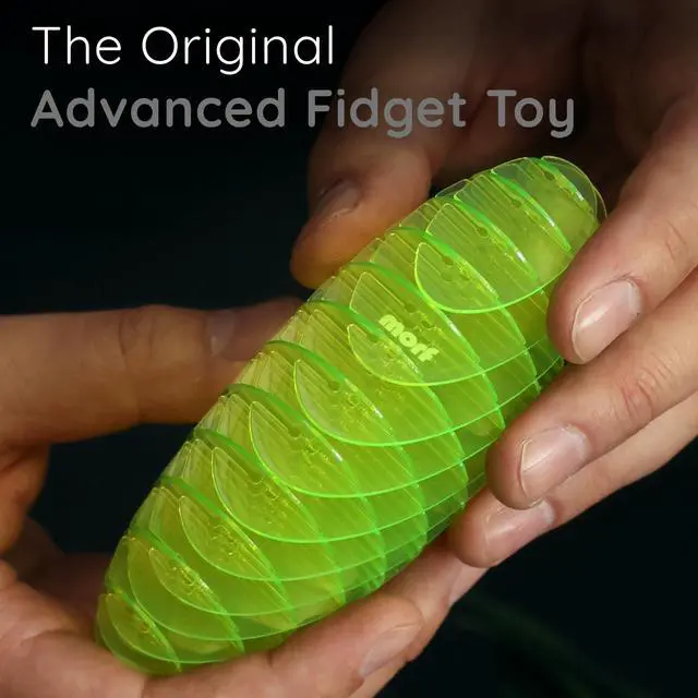 Alt view image 4 of 5 - Worm 3D Sensory Figgy Fidget Toy, Green, Small | Quiet Fidget Toy: Sensory Figgy toy for focus and stress relief; satisfying tactile play for classrooms, desks, and travel