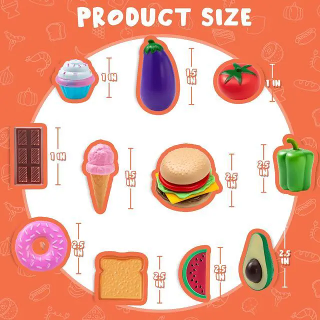 Alt view image 5 of 7 - 50 Piece Set of Kitchen Toys, Dinnerware, Dummy Fruits, Vegetables, Plastic Accessories for Children Educational Learning Toy, Role Play Gift, Easter Basket Stuffers
