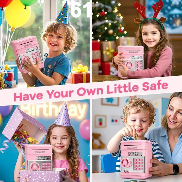 Alt view image 7 of 7 - Kids Piggy Bank for Girls - Toys for 5 6 7 8 9 10 Year Old Girl Birthday Gifts - Electronic Piggy Bank ATM Machine Money Safe for Kids Toys Age 6-8-10