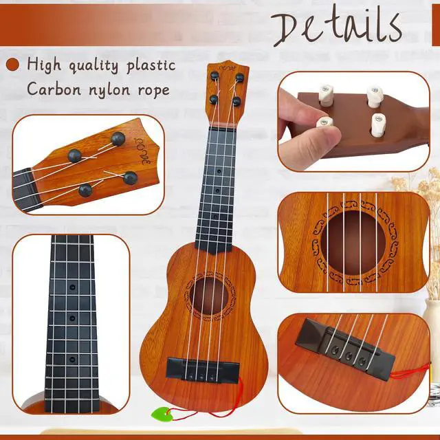 Alt view image 3 of 7 - Kids Toy Ukulele Guitar,17 Inch Classical Guitar Musical Toy,4 Strings Guitar Ukulele Educational Learning Toy for Toddlers and Preschoolers
