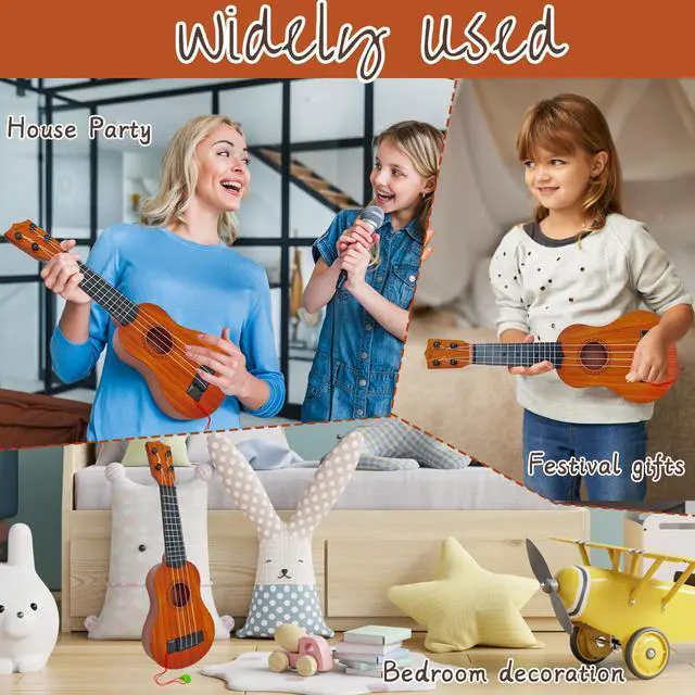 Alt view image 5 of 7 - Kids Toy Ukulele Guitar,17 Inch Classical Guitar Musical Toy,4 Strings Guitar Ukulele Educational Learning Toy for Toddlers and Preschoolers