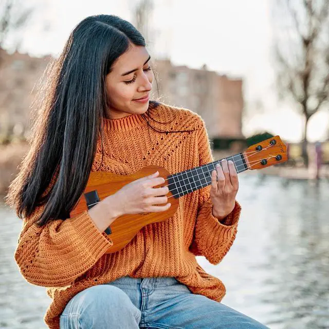 Alt view image 6 of 7 - Kids Toy Ukulele Guitar,17 Inch Classical Guitar Musical Toy,4 Strings Guitar Ukulele Educational Learning Toy for Toddlers and Preschoolers