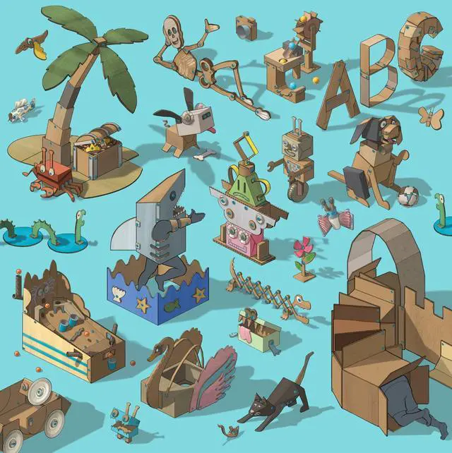 Alt view image 4 of 7 - Starter 036 | Cardboard Construction Starter Pack | STEM and STEAM Educational Toys for Kids | Perfect for at Home Play + Classroom Learning | 36 Piece Mix SCRU & SCRU+ for Kids Age 4+