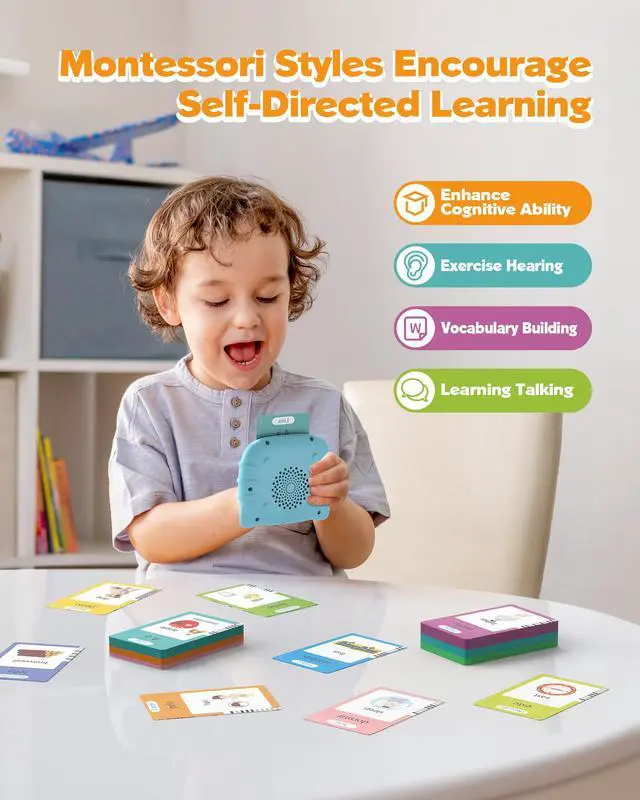 Alt view image 3 of 7 - Bilingual Spanish and English Talking Flash Cards for Ages 2+, Pocket Speech Therapy Toy with 510 Words, Montessori Language Learning Toy, Children's Sensory Learning Kit
