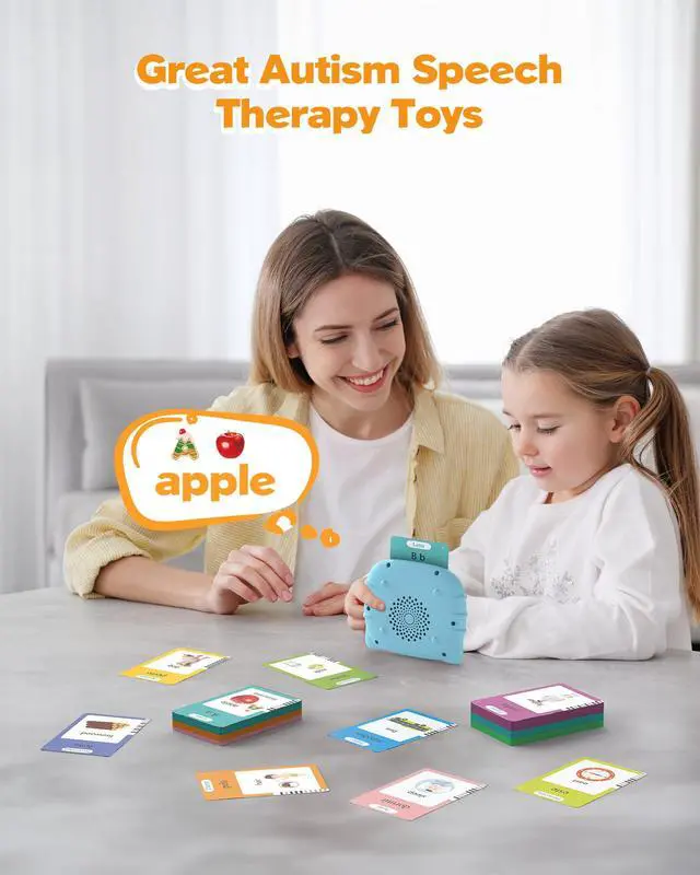 Alt view image 4 of 7 - Bilingual Spanish and English Talking Flash Cards for Ages 2+, Pocket Speech Therapy Toy with 510 Words, Montessori Language Learning Toy, Children's Sensory Learning Kit