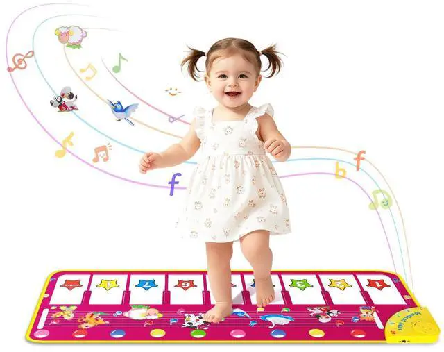 Main image of Floor Piano Mat, Toddler Toys Musical Mat, Keyboard Floor Play mat 39.5" Electronic Music Animal Touch Play Blanket Funny Xmas Gift Toy for 1 2 3 Year Old
