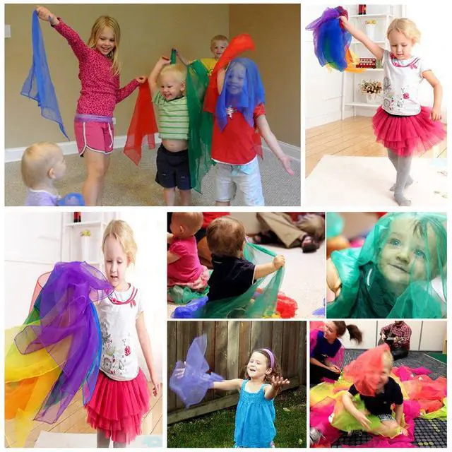 Alt view image 5 of 7 - Dance Scarves Music Scarves for Children Movement and Juggling 12pcs