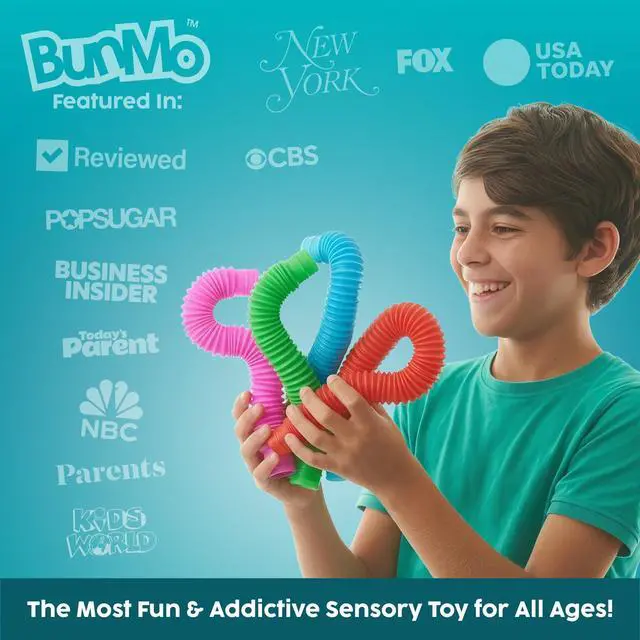Alt view image 3 of 7 - Pop Tubes - Sensory Toys - Fidget Toys - Imaginative Play & Stimulating Creative Learning - Hours of Fun for Kids - Tons of Ways to Play - Non-Mouthable Toy 3+ - 4 Pack Large