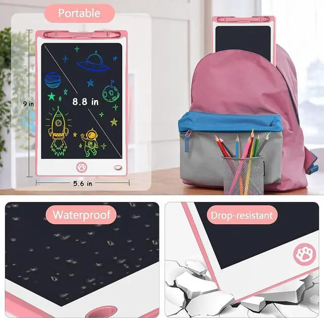 Alt view image 6 of 7 - LCD Writing Tablet for Kids 8.8 Inch, Toys for Girls Boys Drawing Pad for 3 4 5 6 7 Year Old Kids Toys, Children Christmas Birthday Gift for Kids Toddler Doodle Board Travel Essentials