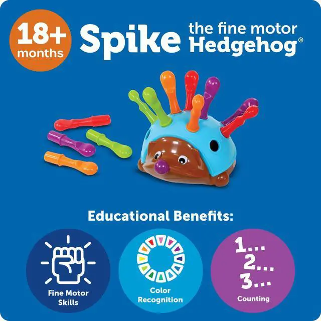 Alt view image 6 of 7 - Spike The Fine Motor Hedgehog - Toddler Montessori Toys, Stacking Shape, Gifts For Boys And Girls, Sorting And Matching Skill Activities, Educational Games, Kindergarten