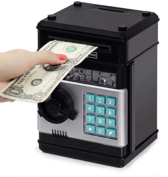 Main image of Kids Toys for Boys Girls Age 3-5,Electronic Piggy Banks for Kids Money Savings Box Toys Mini ATM Coin Bank for Children Best Birthday Xmas Gifts Cash Coin Can for Kid 8-12 Year Old Black