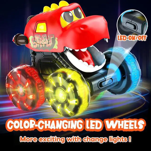 Alt view image 2 of 7 - Monster Truck Toys Dinosaur Cars for Toddlers, Press and Go Cars Truck Toys for Baby Boys Girls Gifts, Light Up Boy Toys Dinosaur Cars for 2 Year Old Boy Birthday