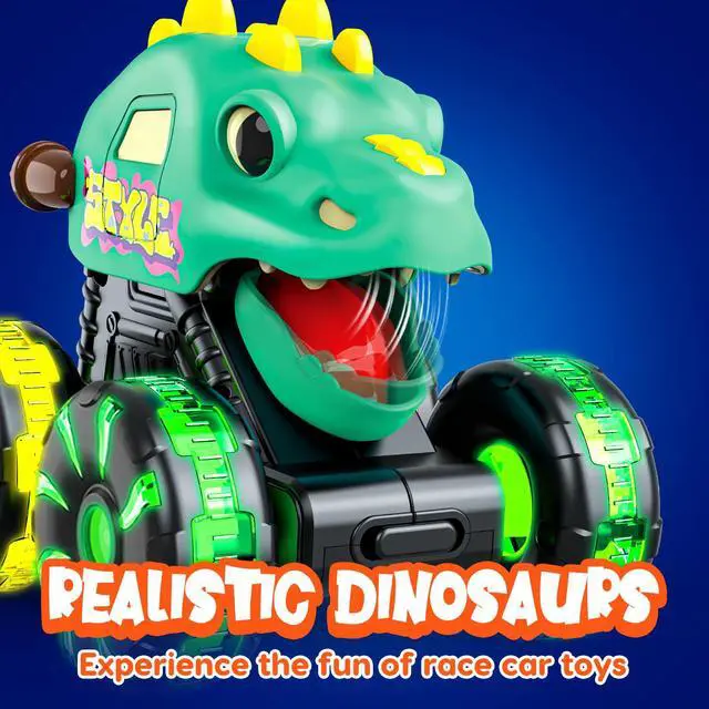 Alt view image 4 of 7 - Monster Truck Toys Dinosaur Cars for Toddlers, Press and Go Cars Truck Toys for Baby Boys Girls Gifts, Light Up Boy Toys Dinosaur Cars for 2 Year Old Boy Birthday