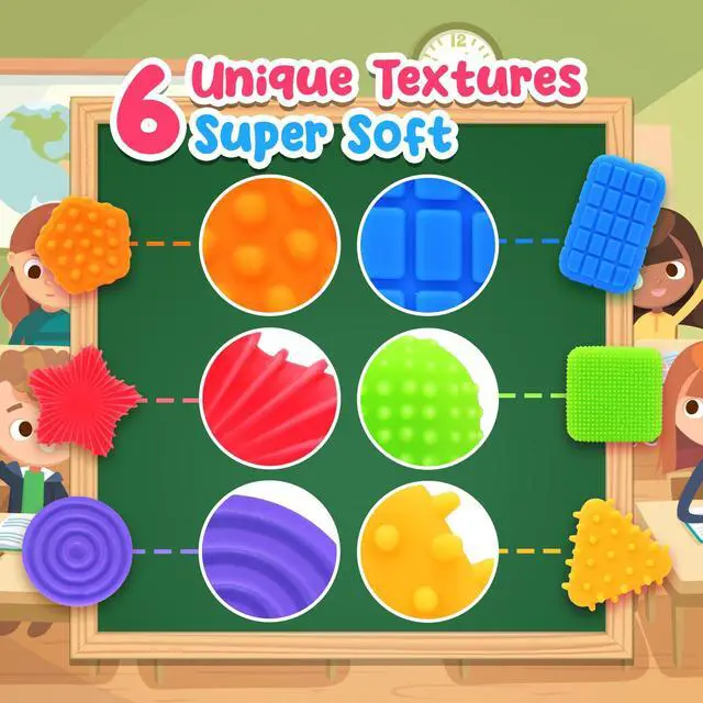 Alt view image 3 of 7 - Squishy Sensory Toys for Kids Toddlers: Super Soft & Textured Sensory Fidget Toy for Autistic Children Special Needs | Stress Calming Toys for Kids | Baby Stocking Stuffers Fidget Toy for Autism, ADHD