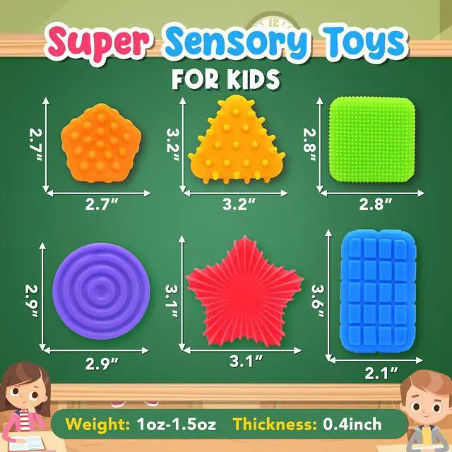 Alt view image 5 of 7 - Squishy Sensory Toys for Kids Toddlers: Super Soft & Textured Sensory Fidget Toy for Autistic Children Special Needs | Stress Calming Toys for Kids | Baby Stocking Stuffers Fidget Toy for Autism, ADHD