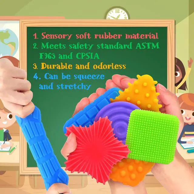 Alt view image 4 of 7 - Squishy Sensory Toys for Kids Toddlers: Super Soft & Textured Sensory Fidget Toy for Autistic Children Special Needs | Stress Calming Toys for Kids | Baby Stocking Stuffers Fidget Toy for Autism, ADHD