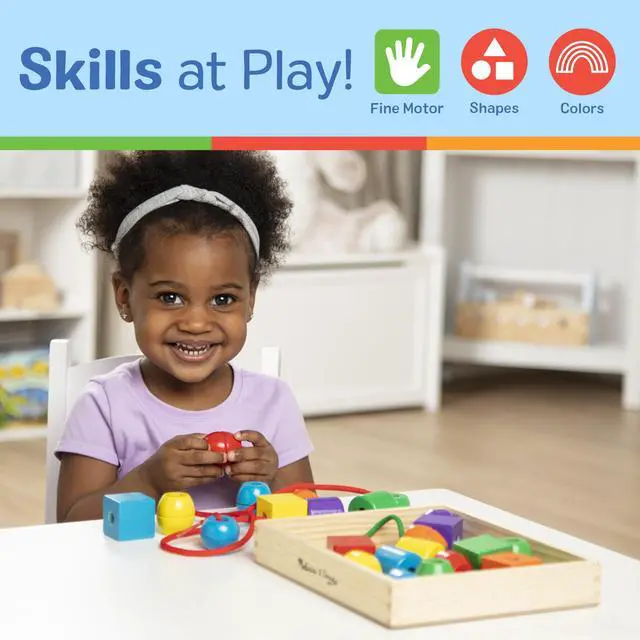 Alt view image 5 of 7 - Primary Lacing Beads - Educational Toy with 30 Wooden Beads and 2 Laces for Toddlers, Fine Motor Skills Lacing Toys for Toddlers and Kids Ages 3+
