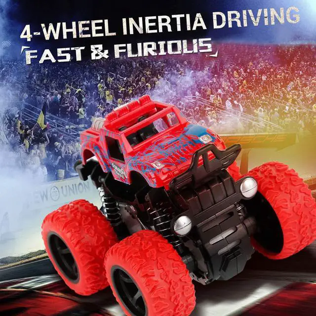 Alt view image 2 of 7 - Monster Truck Toys - Friction Powered Toy Cars Push and Go Trucks Toy for Toddlers Kids Age 2-4 3-5 4-7 Best Christmas Birthday Party Children's Day Gift for Boys Girls 2 3 4 5 6 7 Year Old 4-Pack