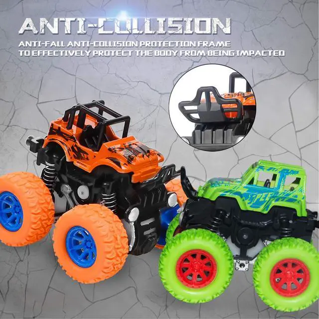 Alt view image 3 of 7 - Monster Truck Toys - Friction Powered Toy Cars Push and Go Trucks Toy for Toddlers Kids Age 2-4 3-5 4-7 Best Christmas Birthday Party Children's Day Gift for Boys Girls 2 3 4 5 6 7 Year Old 4-Pack