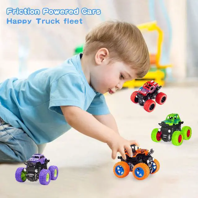 Alt view image 6 of 7 - Monster Truck Toys - Friction Powered Toy Cars Push and Go Trucks Toy for Toddlers Kids Age 2-4 3-5 4-7 Best Christmas Birthday Party Children's Day Gift for Boys Girls 2 3 4 5 6 7 Year Old 4-Pack