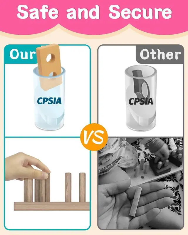 Alt view image 5 of 6 - Montessori Toys for 1 2 Year Old Girl and Boy Birthday Gifts, Shape Sorter Wooden Toys for Toddlers Age 1-3 2-4, Learning Educational Sensory Stacking Toy Toddler Puzzles