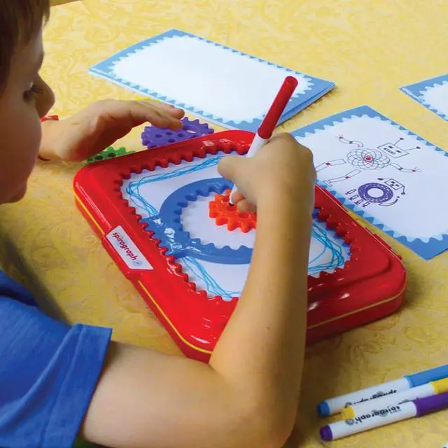 Alt view image 2 of 7 - Jr. Jumbo Sized Gears Classic Retro Toy For Spiral Drawing Art Design Toy Kit for Smaller Hands For Kids Ages 3 and Up