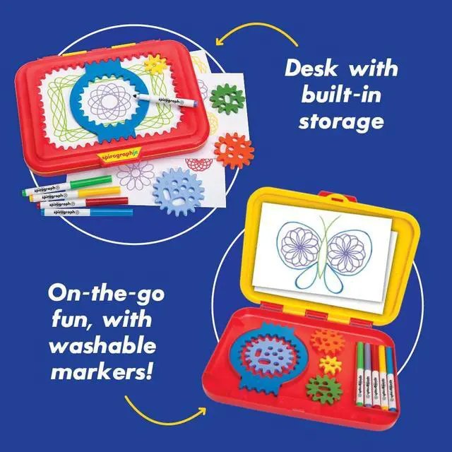 Alt view image 3 of 7 - Jr. Jumbo Sized Gears Classic Retro Toy For Spiral Drawing Art Design Toy Kit for Smaller Hands For Kids Ages 3 and Up