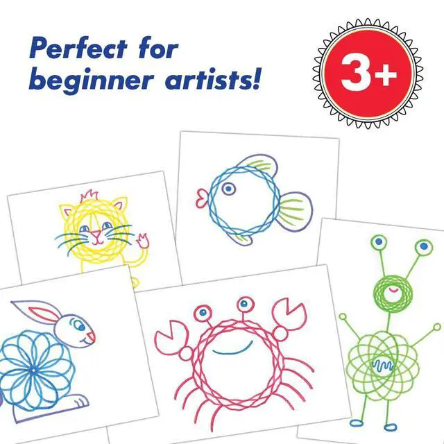 Alt view image 4 of 7 - Jr. Jumbo Sized Gears Classic Retro Toy For Spiral Drawing Art Design Toy Kit for Smaller Hands For Kids Ages 3 and Up