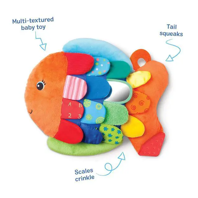 Alt view image 5 of 7 - Stuffed Animal, Soft Baby Book, Multi-Textured Squeaking & Crinkling Infant Sensory Toys for Babies with Baby Mirror, Tummy Time Toys for Infants Ages 09 Months