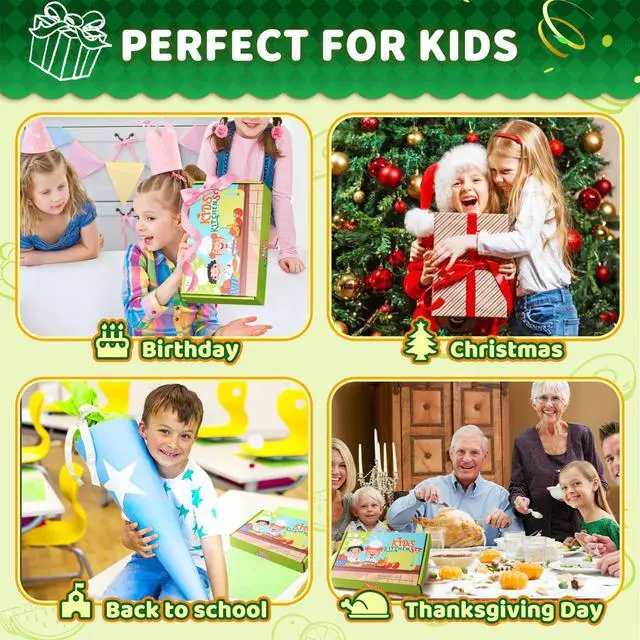 Alt view image 6 of 7 - 13 Pieces Montessori Kitchen Toys for Toddlers-Kids Cooking Sets Real-Toddler Toys Set for Real Cooking with Plastic Children Safe Knives Crinkle Cutter Kids Cutting Board