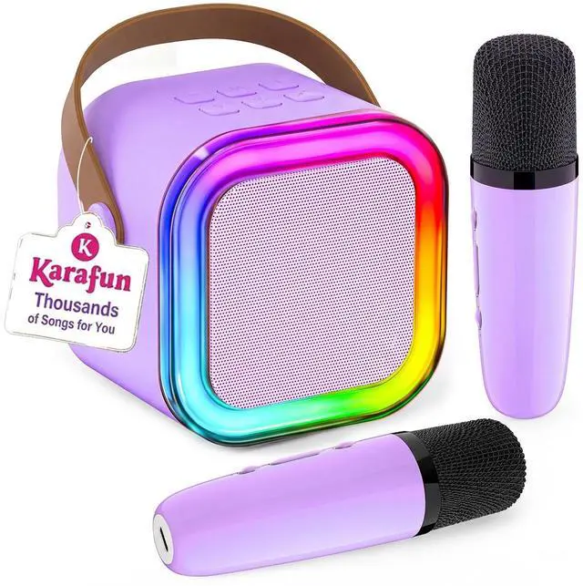 Main image of Mini Karaoke Machine for Kids, 2026 TOP Toys Birthday Gifts Ideas for Girls Ages 4, 5, 6, 7, 8, 9, 10, 12+ Years Old, Portable MP3 Player with 2 Wireless Mics for Family Home Party