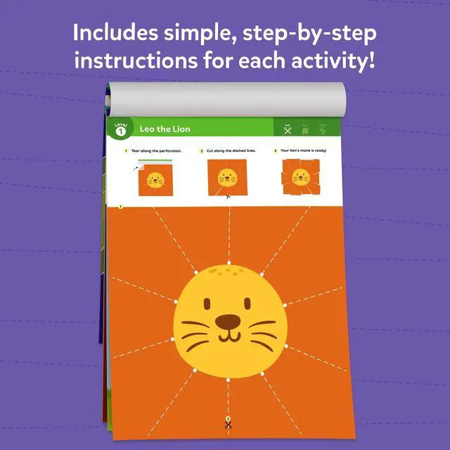 Alt view image 7 of 7 - Scissor Skills Activity Book - Snip Snip, 25 Cutting Activities for Preschoolers, Felt Craft Kit, 2 Child-Safe Scissors, Fine Motor Skills, Screen-Free Fun, Gifts for Kids Ages 3-7
