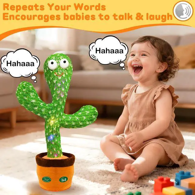 Alt view image 2 of 7 - Interactive Baby Toys Dancing Talking Cactus Toy,Funny Gift for Infant, Singing Record Repeat What You Say Light Up Toy for Toddler Boy Girl (Volume Adjustment)