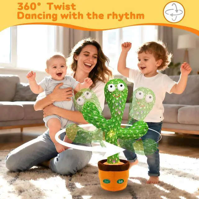 Alt view image 4 of 7 - Interactive Baby Toys Dancing Talking Cactus Toy,Funny Gift for Infant, Singing Record Repeat What You Say Light Up Toy for Toddler Boy Girl (Volume Adjustment)