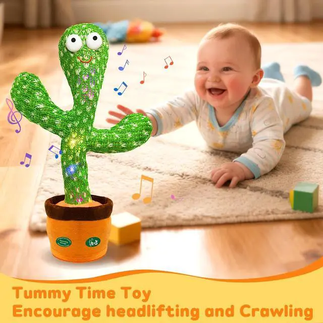 Alt view image 3 of 7 - Interactive Baby Toys Dancing Talking Cactus Toy,Funny Gift for Infant, Singing Record Repeat What You Say Light Up Toy for Toddler Boy Girl (Volume Adjustment)