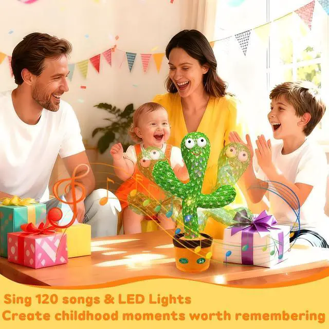 Alt view image 5 of 7 - Interactive Baby Toys Dancing Talking Cactus Toy,Funny Gift for Infant, Singing Record Repeat What You Say Light Up Toy for Toddler Boy Girl (Volume Adjustment)