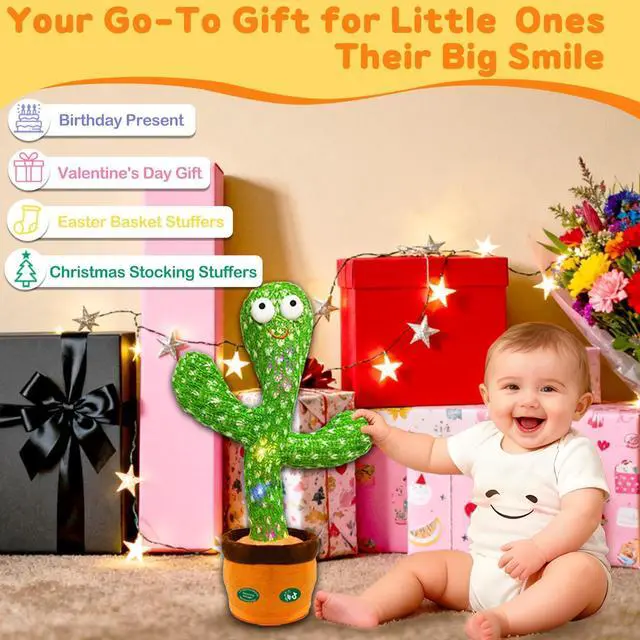 Alt view image 6 of 7 - Interactive Baby Toys Dancing Talking Cactus Toy,Funny Gift for Infant, Singing Record Repeat What You Say Light Up Toy for Toddler Boy Girl (Volume Adjustment)