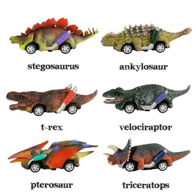 Alt view image 2 of 7 - Dinosaur Toy Pull Back Cars,6 Pack Dino Toys for 3 Year Old Boys Girls and Toddlers,Boy Toys Age 3,4,5 and Up,Pull Back Toy Cars,Dinosaur Games with T-Rex