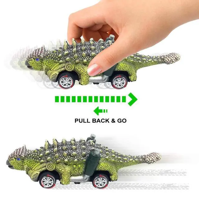 Alt view image 3 of 7 - Dinosaur Toy Pull Back Cars,6 Pack Dino Toys for 3 Year Old Boys Girls and Toddlers,Boy Toys Age 3,4,5 and Up,Pull Back Toy Cars,Dinosaur Games with T-Rex