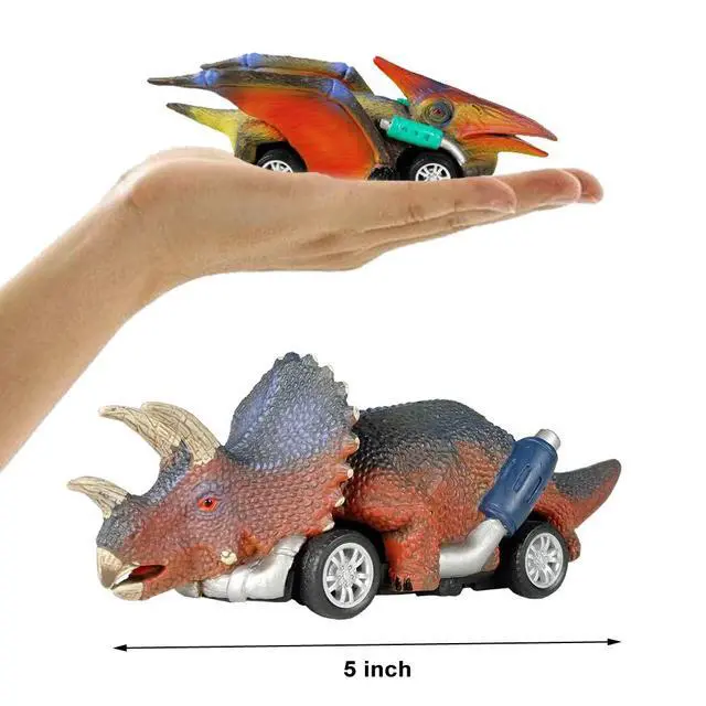 Alt view image 4 of 7 - Dinosaur Toy Pull Back Cars,6 Pack Dino Toys for 3 Year Old Boys Girls and Toddlers,Boy Toys Age 3,4,5 and Up,Pull Back Toy Cars,Dinosaur Games with T-Rex