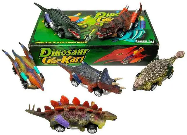 Alt view image 6 of 7 - Dinosaur Toy Pull Back Cars,6 Pack Dino Toys for 3 Year Old Boys Girls and Toddlers,Boy Toys Age 3,4,5 and Up,Pull Back Toy Cars,Dinosaur Games with T-Rex