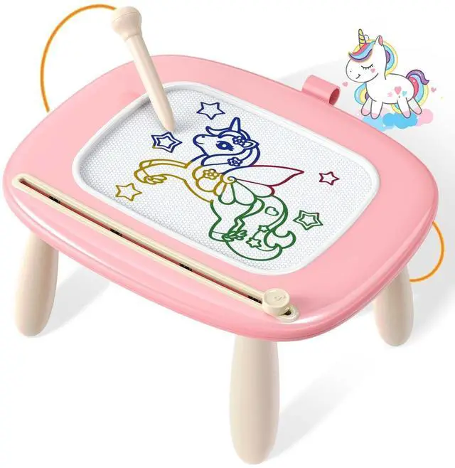 Main image of Magnetic Drawing Board, Toddler Girl Toys for 1-3 Year Old, Doodle Board Learning and Educational Kids Toys for 1 2 3 Year Old Baby Birthday GIF- Pink