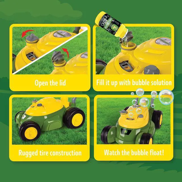 Alt view image 5 of 7 - Bubble Lawn Mower for Toddlers, Bubble Blowing Machines, Indoor and Outdoor Gardening Toy, Birthday, Party Favor for Preschool Girls and Boys, No Batteries Required, 2+