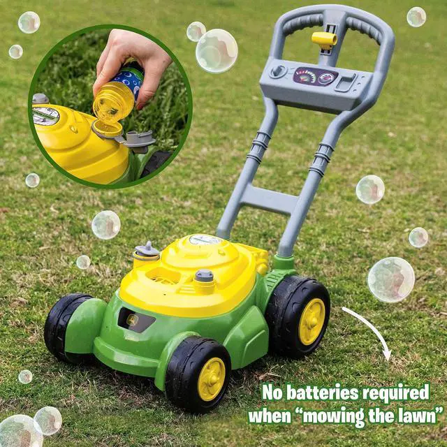Alt view image 3 of 7 - Bubble Lawn Mower for Toddlers, Bubble Blowing Machines, Indoor and Outdoor Gardening Toy, Birthday, Party Favor for Preschool Girls and Boys, No Batteries Required, 2+